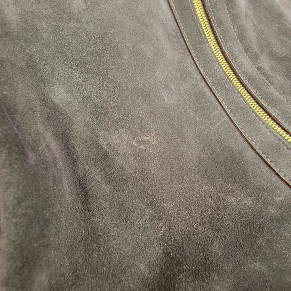 ALC Womens Single Strap Suede Leather Flap Medium Shoulder Handbag Purple - Picture 10 of 10